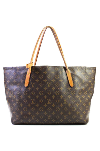 Louis Vuitton Womens Monogram Coated Canvas Raspail MM Tote Shoulder Handbag Bro
