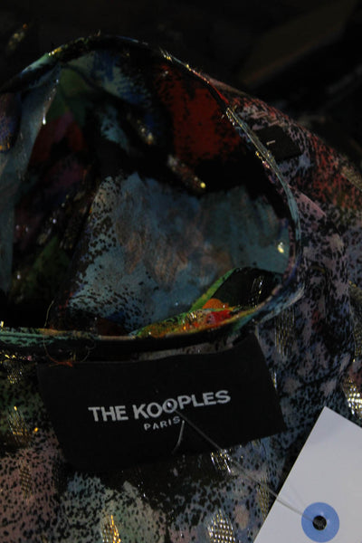 The Kooples Womens Metallic Fil Coupe Sleeveless V Neck Blouse Multicolor Size 1