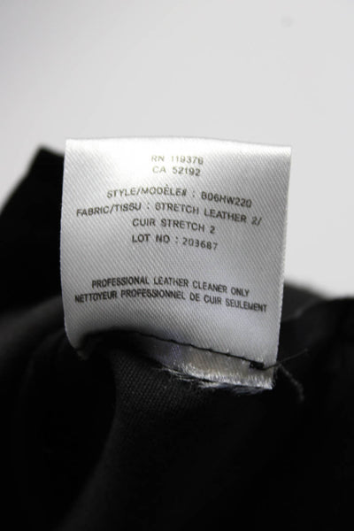Helmut Lang Womens High Waist Leather Skinny Pants Leggings Black Size 2