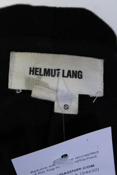 Helmut Lang Womens Coated Sherpa Fleece Full Zip Jacket Black Size Small