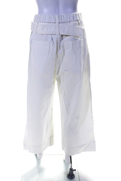 Proenza Schouler White Label Womens Belted Zipped Straight Pants White Size 6