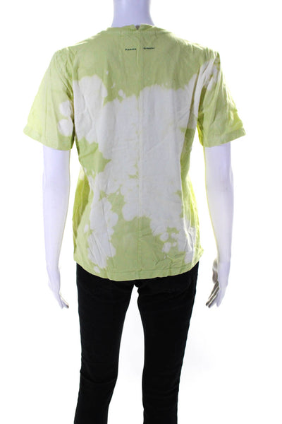 Proenza Schouler Womens Cotton Tie Dye Short Sleeve T-Shirt Green Size M