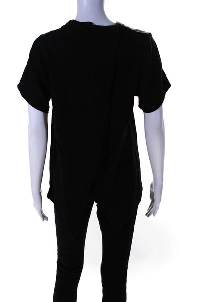 Proenza Schouler Womens Snapped Buttoned Back Slit Blouse Top Black Size S
