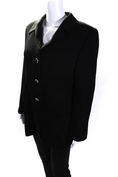 Escada Margaretha Ley Womes Three Button Suit Jacket Black Wool Size EUR 40