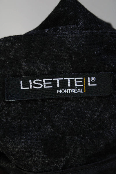 Lisette Woimens Vintage Floral Print Knee Length Pencil Skirt Black Size 12