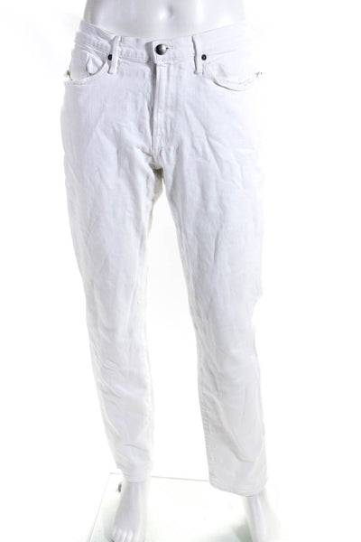 Frame Mens Cotton Denim Mid-Rise 5-Pocket L'Homme Skinny Jeans Pants White Size