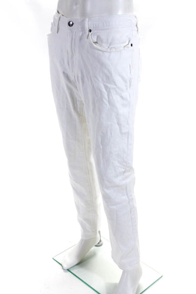 Frame Mens Cotton Denim Mid-Rise 5-Pocket L'Homme Skinny Jeans Pants White Size