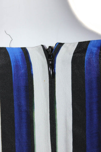 Nicole Miller Collection Womens Striped Midi Tank Dress Black Blue White Size 12