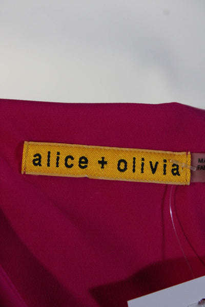 Alice + Olivia Womens Open Back Bow Accent Short Tank Dress Hot Pink Size S