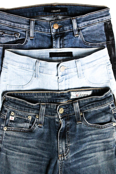 AG-ED Denim J Brand Womens Cotton Denim Skinny Leg Jeans Blue Size 24 25 Lot 3