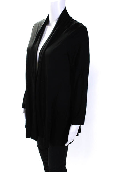 Eileen Fisher Women's Long Sleeves Open Front Cardigan Blouse Black Size M