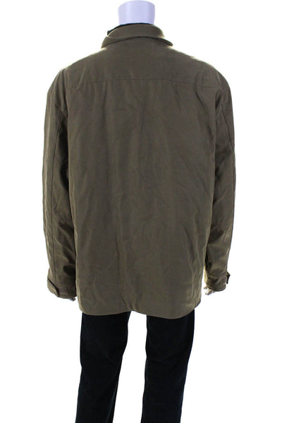 Marc New York Mens Zippered Layered High Neck Basic Jacket Brown Gray Size XL