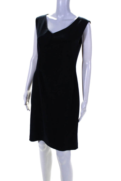 Rebecca Taylor Womens Sleeveless V Neck Knee Length Pencil Dress Navy Size M