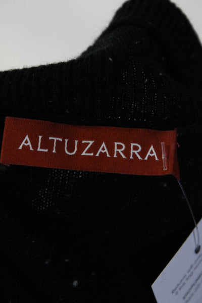 Altuzarra Womens Cashmere Spot Print Long Sleeve Pullover Sweater Black Size M