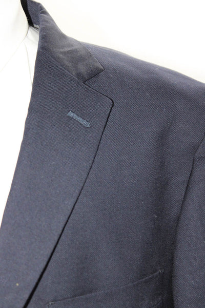 Hart Schaffner Marx Mens Two Button Long Sleeved Blazer Jacket Navy Blue Size 50