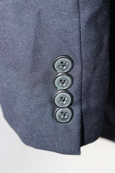 Hart Schaffner Marx Mens Two Button Long Sleeved Blazer Jacket Navy Blue Size 50