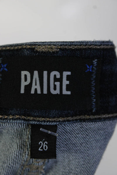 Paige Women's Midrise Dark Wash Five Pockets Crop Flare Denim Pant Size 26