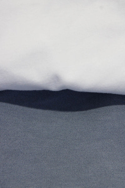 Monrow Men's Crewneck Long Sleeves Basic T-Shirt White Blue Size L Lot 2
