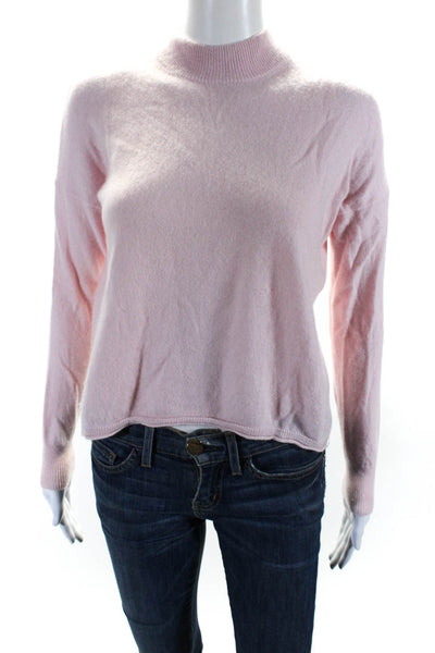 Madewell Womens Pullover Cashmere Knit Mock Neck Sweater Pink Size Extra Small