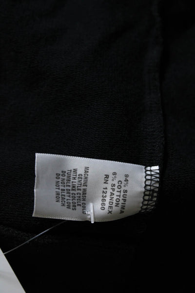 Splits 59 Womens Open Front Hooded Knit Cardigan Sweater Jacket Black Size XS