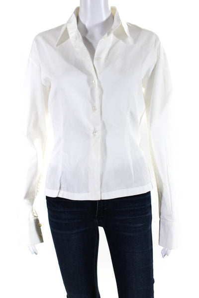 Dolce & Gabbana Womens Long Sleeves Button Down Shirt White Size EUR 42