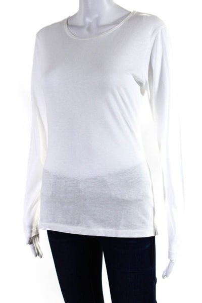 Yohji Yamamoto Womens Long Sleeves Tee Shirt White Cotton Size Medium