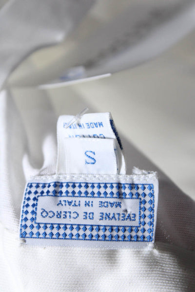 Evelyne De Clercq Womens Half Button Down Shirt White Cotton Size Small