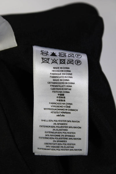 Michael Michael Kors Womens Back Zip Crew Neck Ruffled Sheath Dress Black Size 0