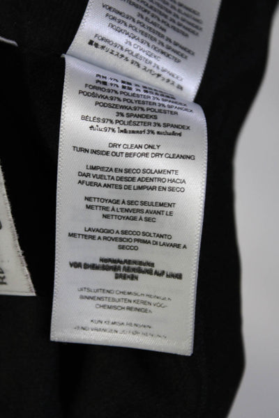 Michael Michael Kors Womens Back Zip Crew Neck Ruffled Sheath Dress Black Size 0