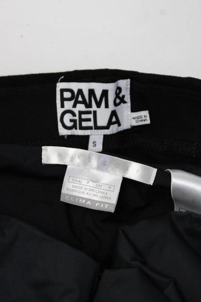 Pam & Gela Nike Golf Womens Black Striped Pleated Flare Leg Pants Size S lot 2