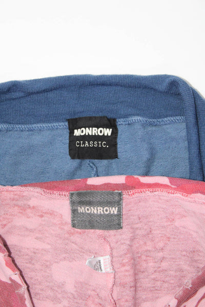 Monrow Womens Sweatpants Red Blue Cotton Size Medium Large Lot 2