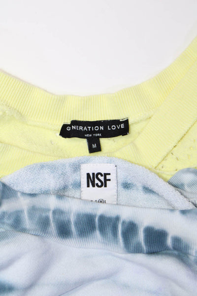 Generation Love NSF Womens Pullover Sweatshirts Yellow Blue Size Medium Lot 3