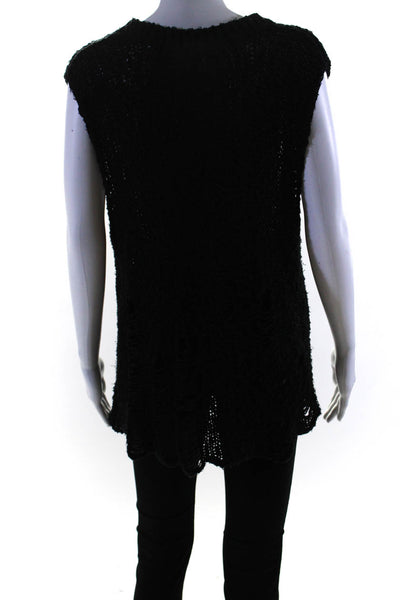 IRO Jeans Womens Cotton Knitted Round Neck Sleeveless Tank Top Black Size M