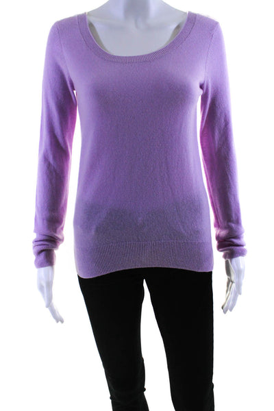 Vince Womens Cashmere Round Neck Long Sleeve Pullover Sweater Purple Size S