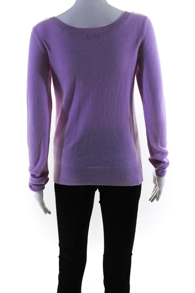 Vince Womens Cashmere Round Neck Long Sleeve Pullover Sweater Purple Size S