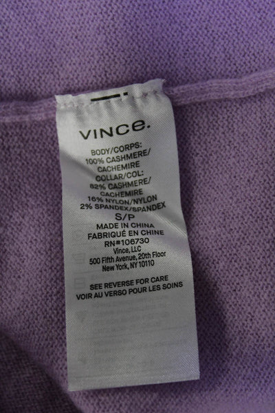 Vince Womens Cashmere Round Neck Long Sleeve Pullover Sweater Purple Size S