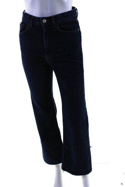 Jeanerica Womens Cotton Buttoned Dark Wash Straight Leg Jeans Blue Size EUR25