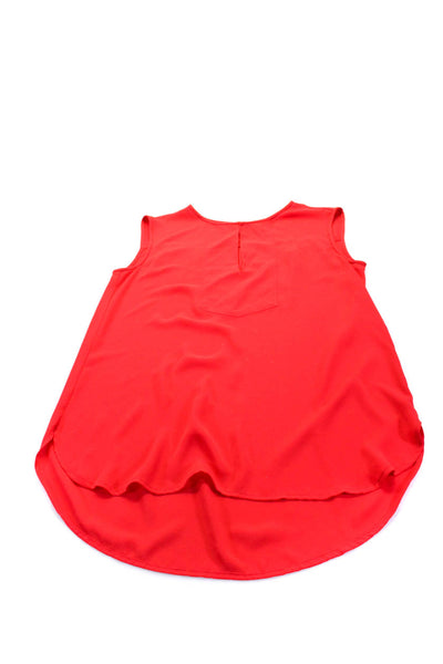 T Tahari J Crew Womens Colorblock Fringed Sleeveless Tops Red Size S 0 Lot 2
