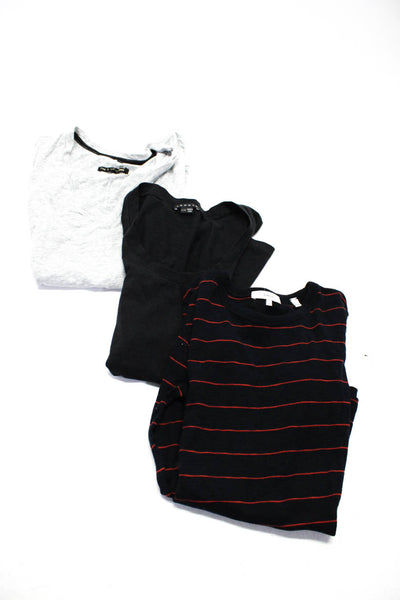 Theory Vince Rag & Bone Womens Cotton Striped Pullover Tops Black Size P S Lot 3