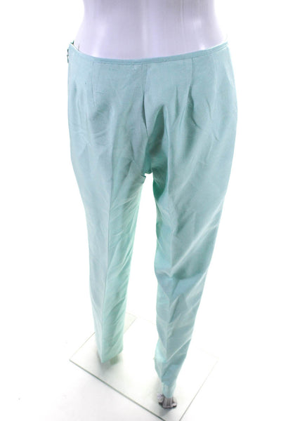 J. Mclaughlin Womens Silk Flat Front Zipped Straight Leg Dress Pants Blue Size 2