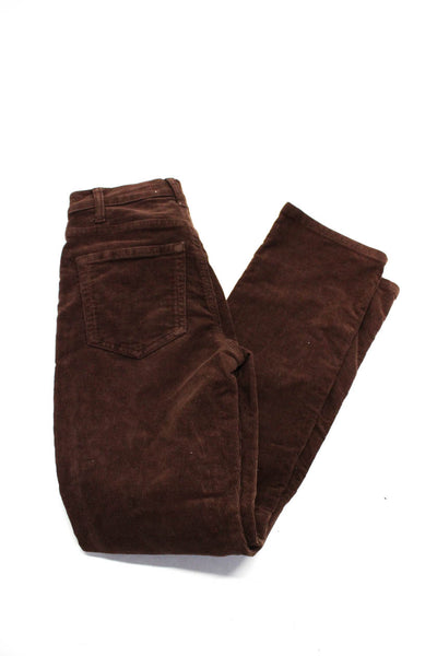 Reformation Womens Midrise Corduroy Five Pockets Straight Leg Pant Brown Size 23