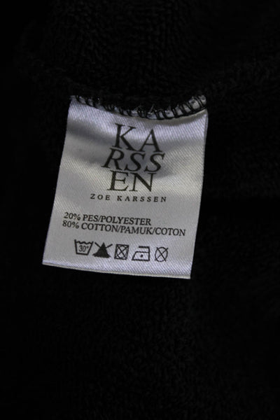 Karssen Zoe Karssen Womens Crew Neck Pullover Sweatshirt Dark Gray White Size XS