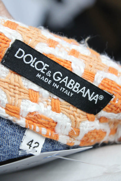 Dolce & Gabbana Womens Denim Mini Skirt Blue Orange Cotton Size EUR 42