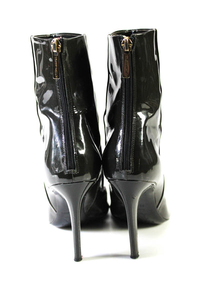 Tamara Mellon Womens Patent Leather Pointed Toe Ankle Boots Black Size 36 6