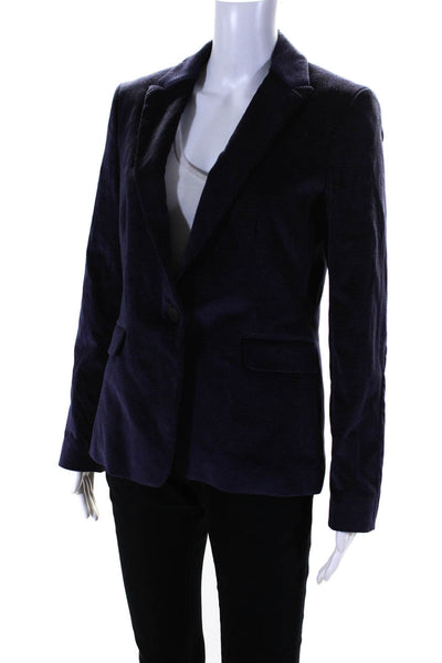 Rag & Bone Womens Cotton Spotted V-Neck Peak Collar Blazer Jacket Purple Size 6