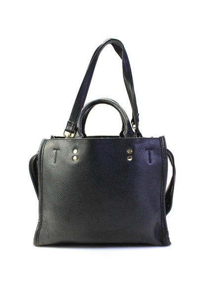 Steve Madden Womens Black Textured Double Zip Top Handle Shoulder Bag Handbag