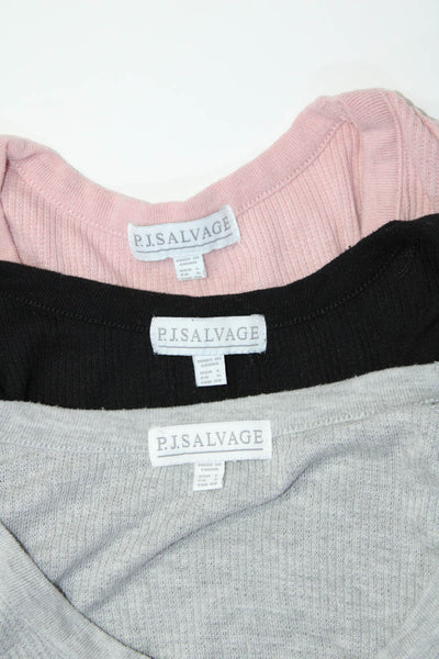 PJ Salvage Womens Pajama Tank Tops Pink Grey Black Size Large Lot 3