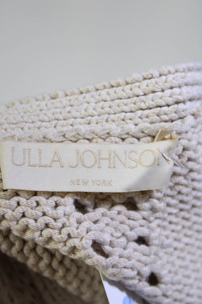 Ulla Johnson Womens Knit V Neck Sleeveless Cropped Tank Top Beige Tan Size S