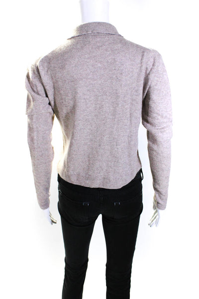 Sablyn Womens 100% Cashmere Collared Long Sleeved Polo Sweater Brown Size XS