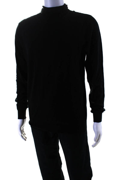Equipment Homme Mens Ribbed Long Sleeved Slim Turtleneck Sweater Black Size L